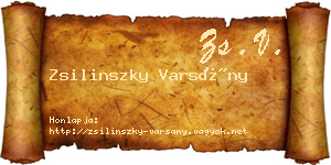 Zsilinszky Varsány névjegykártya